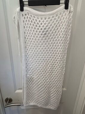 House of Harlow 1960 White Crochet Swim Sarong Wrap
